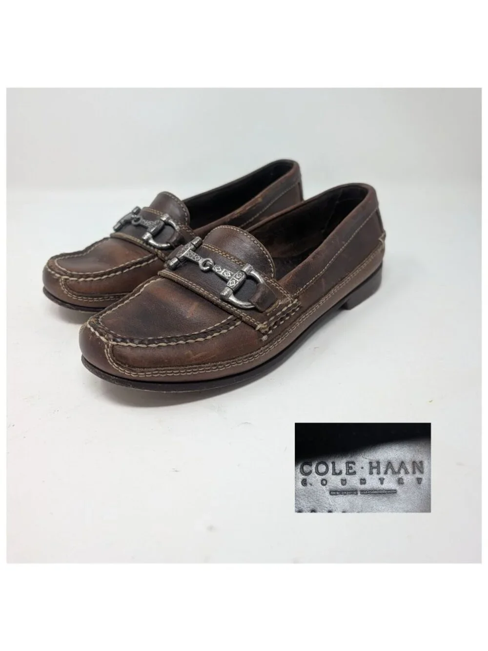 Cole Haan Brown Loafers 6 Leather Country Horsebit
